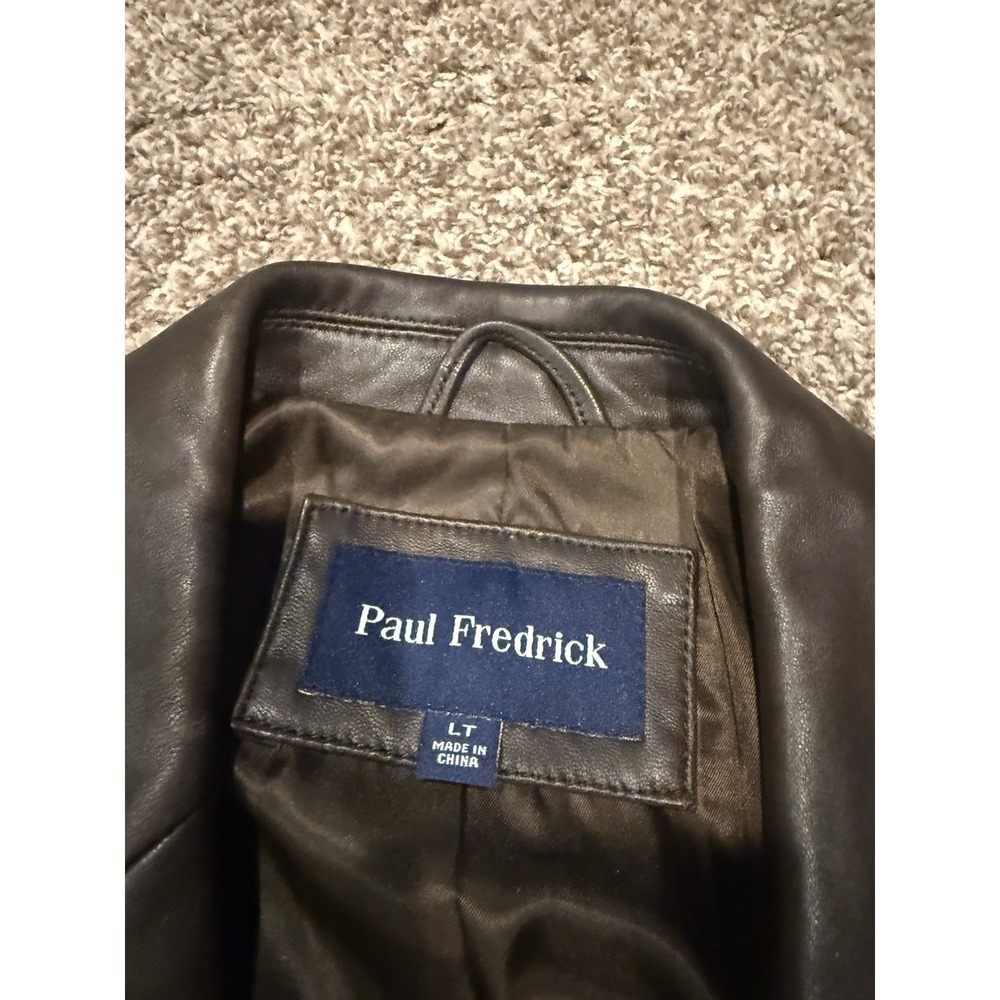 Paul Fredrick Brown Lamb Leather Jacket Sports Coat. Men's Size LT